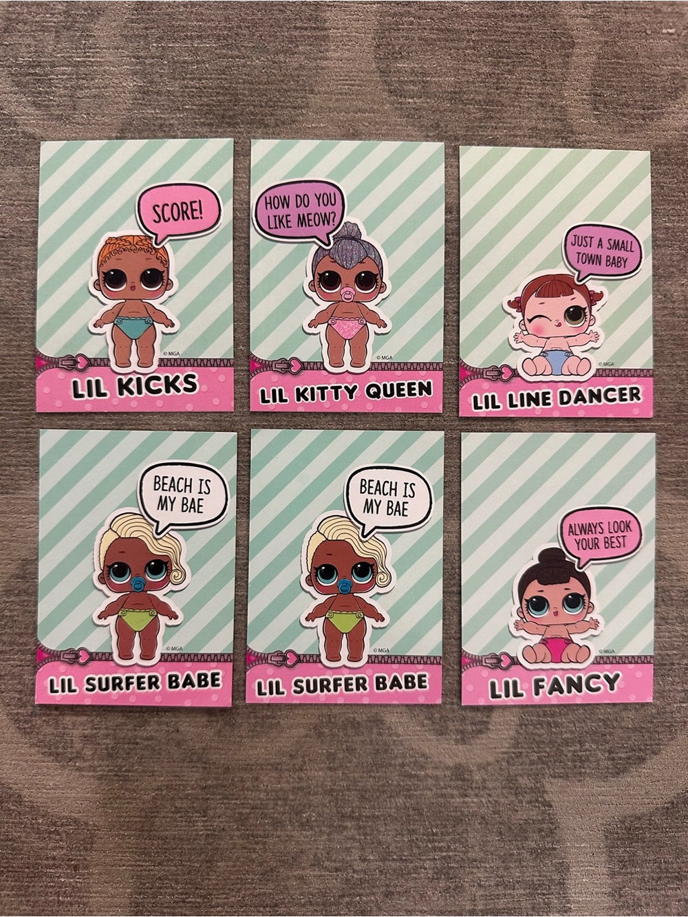 L.O.L. Surprise! (6) Lil Sisters Collector Cards